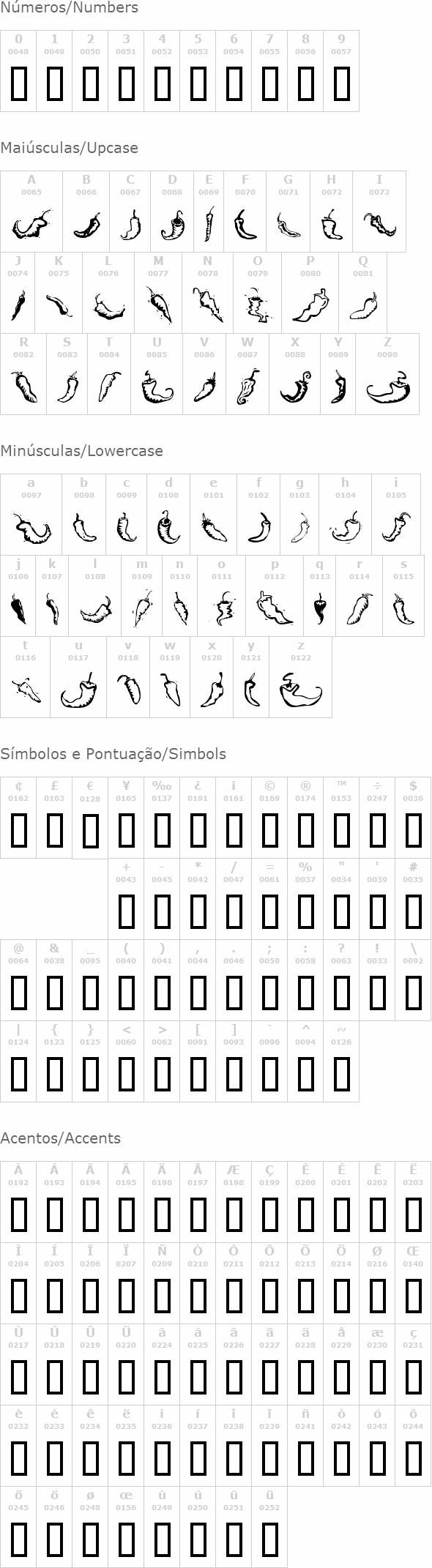 Chili Pepper Dingbats