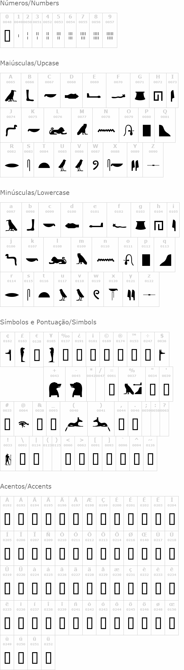 Egyptian Hieroglyphs Silhouette