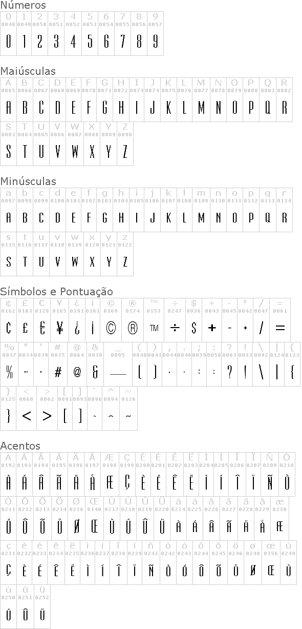 Ultra Condensed Sans Serif